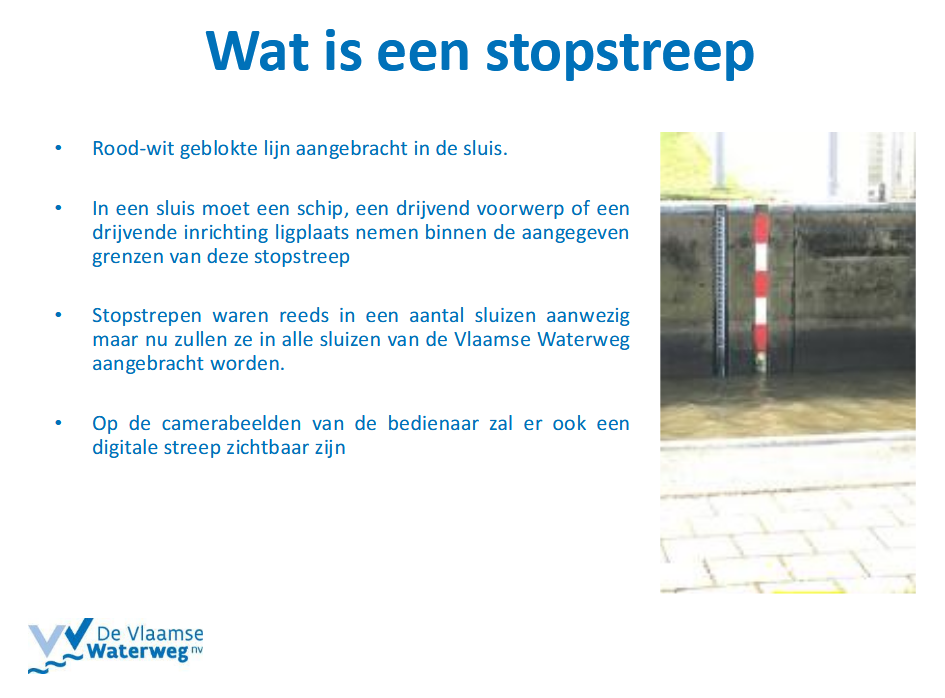 Stopstreep in een sluis